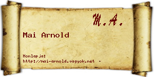 Mai Arnold névjegykártya